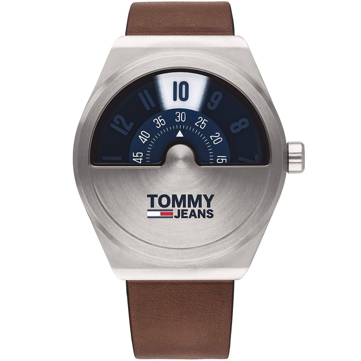 Tommy Jeans Brushed Steel Watch with Rotating Disc Dial ⌚️ ⚙️ 🟤
