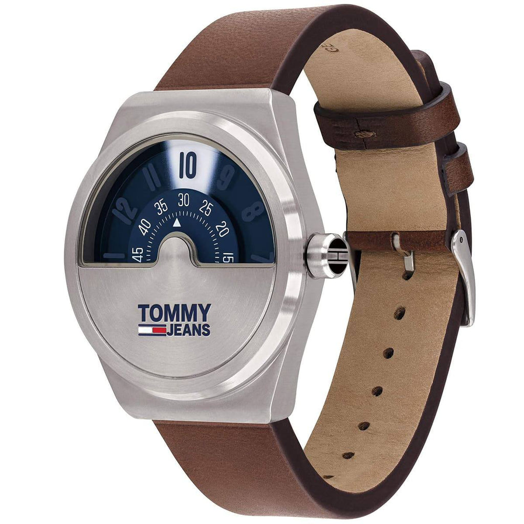 Tommy Jeans Brushed Steel Watch with Rotating Disc Dial ⌚️ ⚙️ 🟤