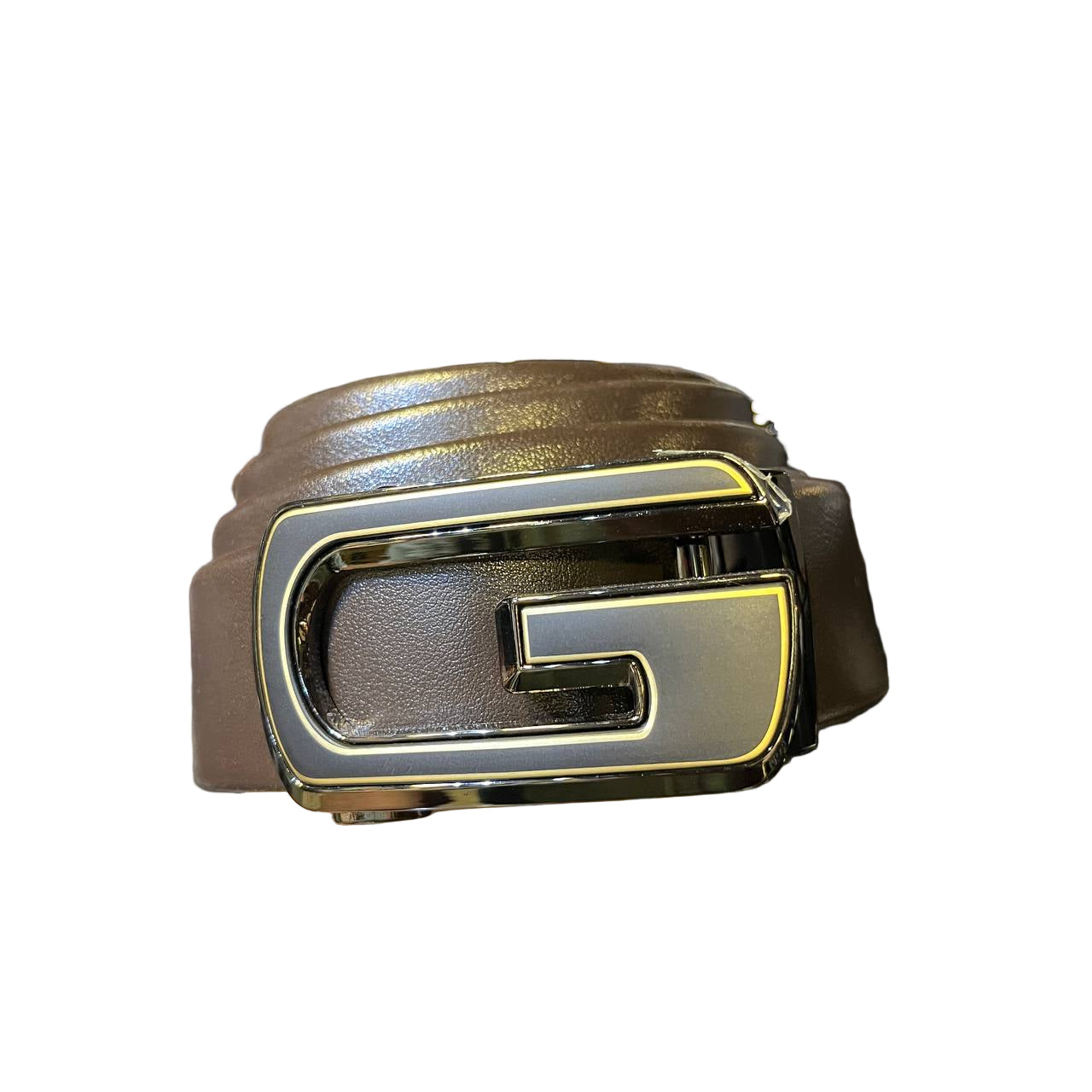 🤎 Elegant Brown Leather Belt with "G" Initial Automatic Buckle ✨🔑