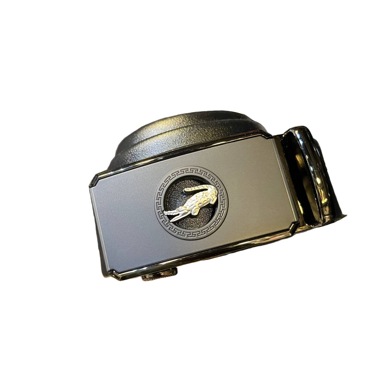 Lacoste Black Leather Automatic Belt with Silver Crocodile Logo 🐊⚫️✨