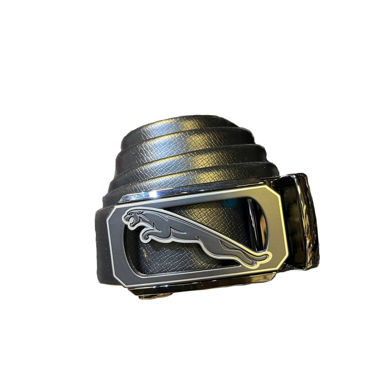 Jaguar Men's Brown Leather Belt with Engraved Buckle 🐆💼✨