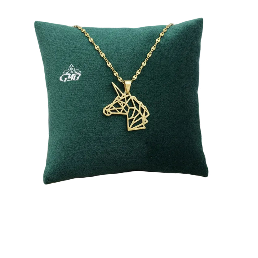 Geometric Unicorn Pendant Necklace 🦄✨💛