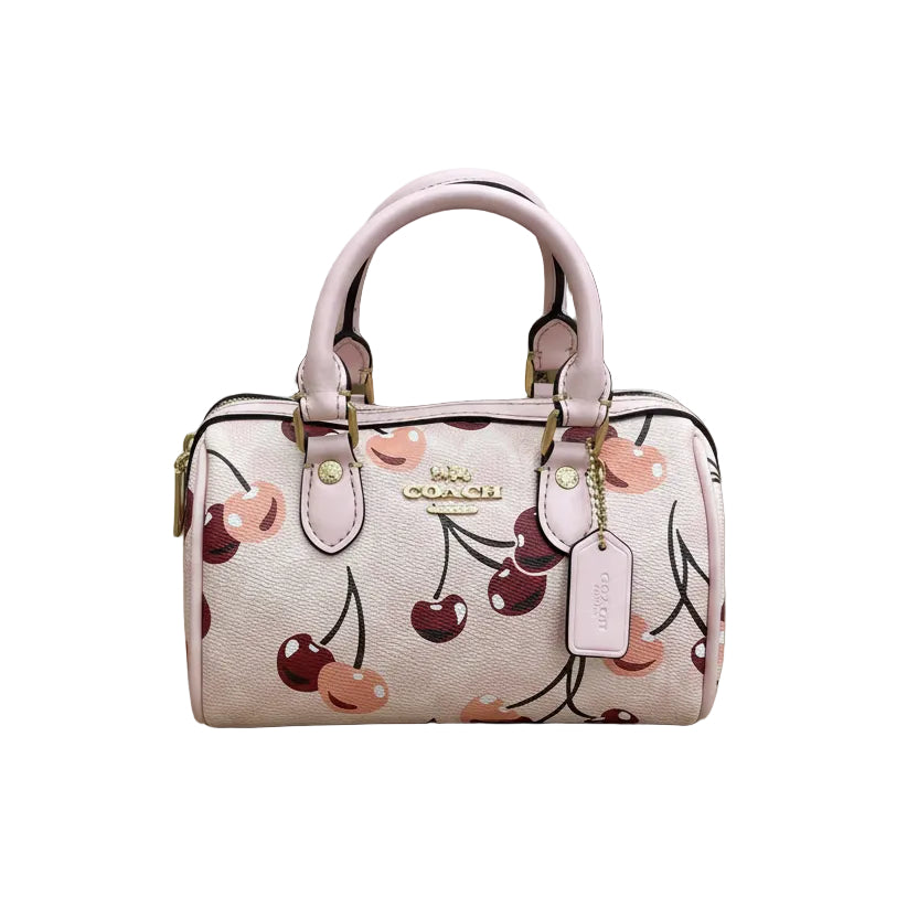 Coach Mini Rowan Satchel in Signature Canvas with Cherry Print 🍒👜🌸