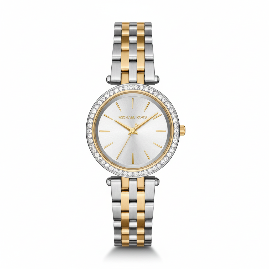 Michael Kors Petite Pave Bezel Two-Tone Silver Gold MK3405 💖✨🌟
