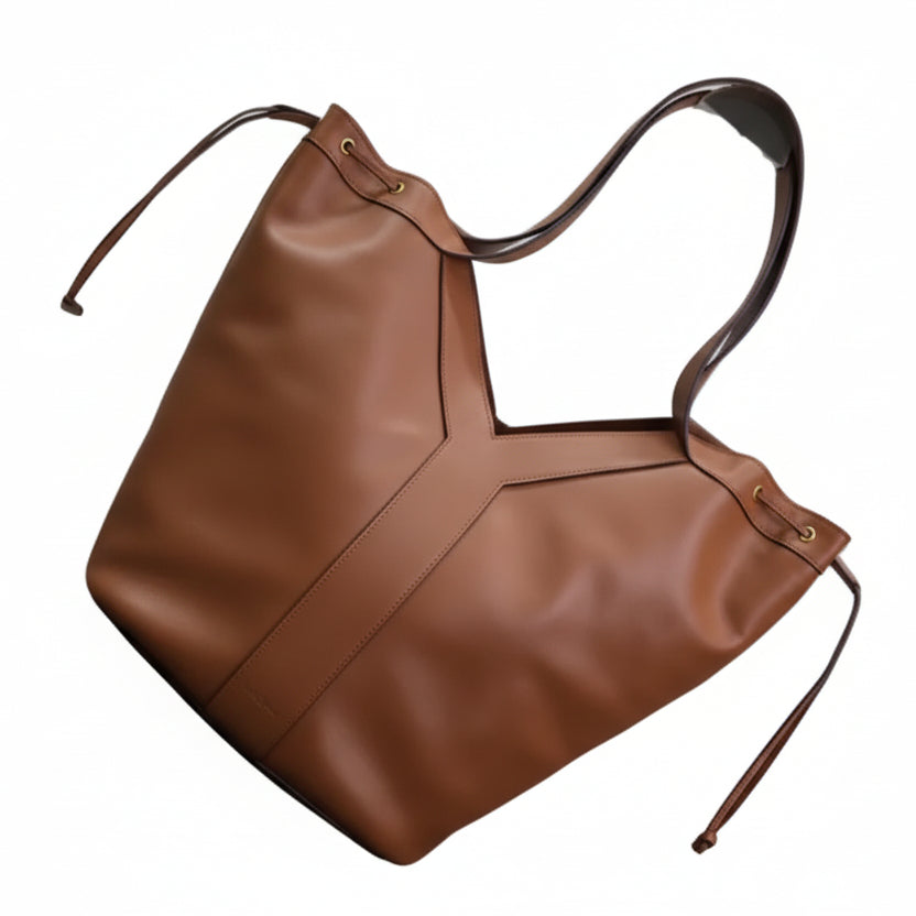 Saint Laurent Le 5 à 7 Large Bea Tote in Cognac Leather 👜✨🍂