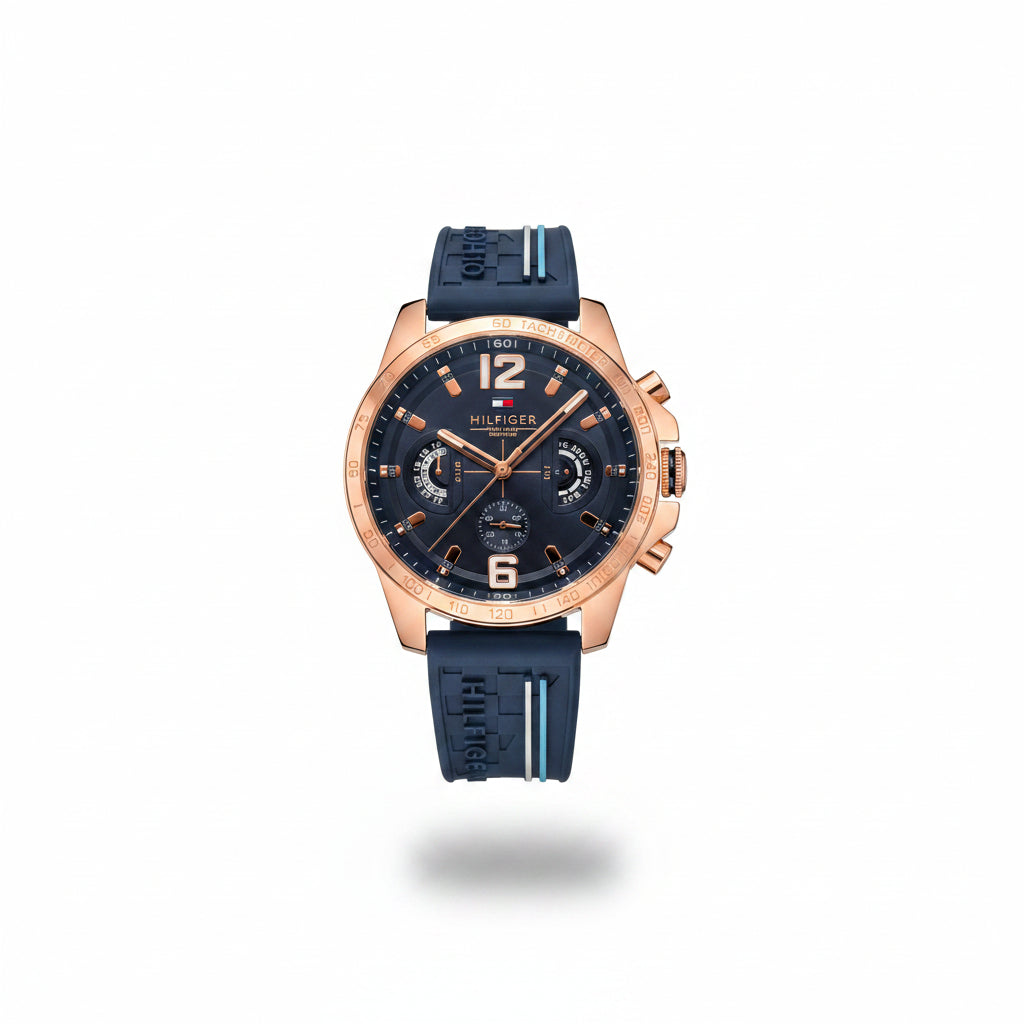 Tommy Hilfiger Men's Chronograph Rose Gold and Navy Sport Watch ⌚💙✨