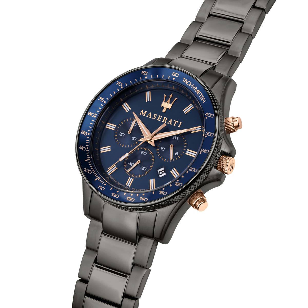 Maserati Traguardo Chronograph Men’s Watch in Gunmetal and Navy 🏎️⌚💙