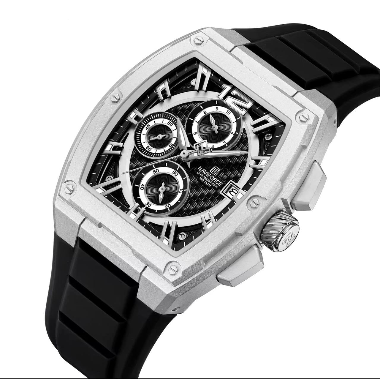 NAVIFORCE Aviator Series Square Chronograph Watch ⌚️🛡️🖤