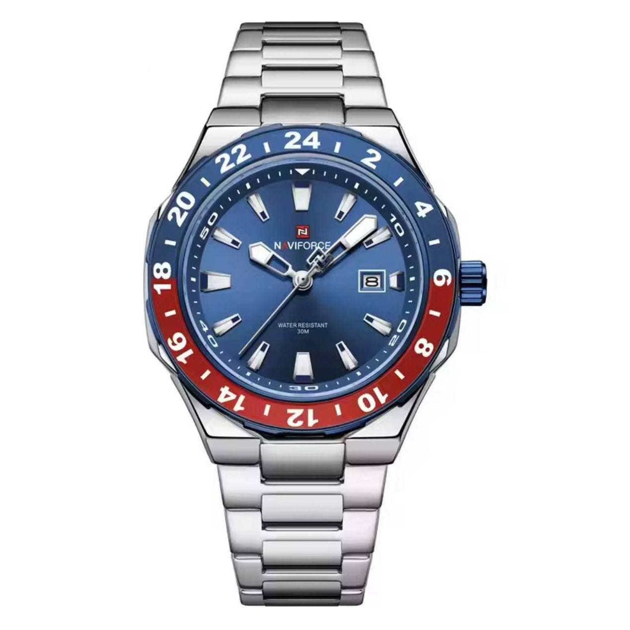 NAVIFORCE Dual Tone Bezel Quartz Watch ⌚️🔵🔴