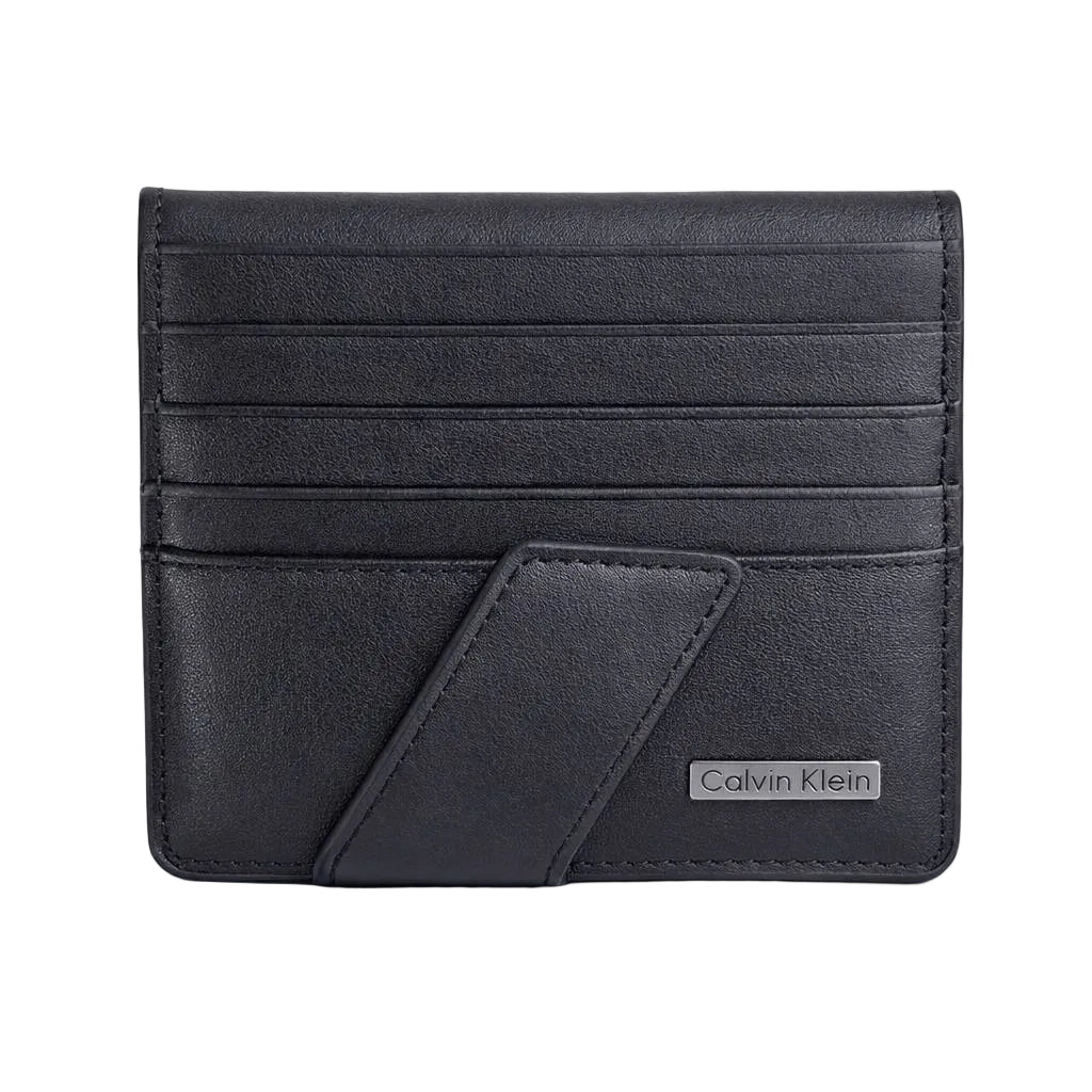 Calvin Klein Sleek Black Leather Bifold Card Case 💼✨🖤