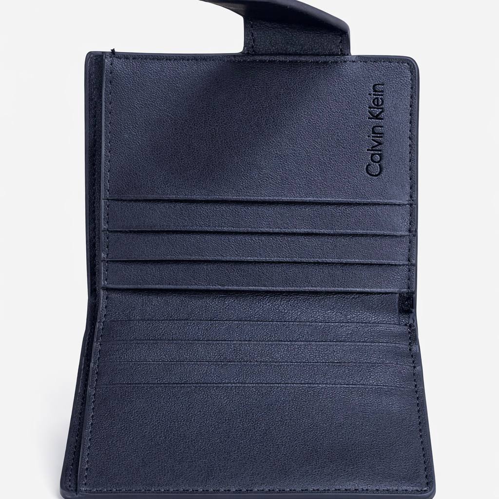 Calvin Klein Sleek Black Leather Bifold Card Case 💼✨🖤