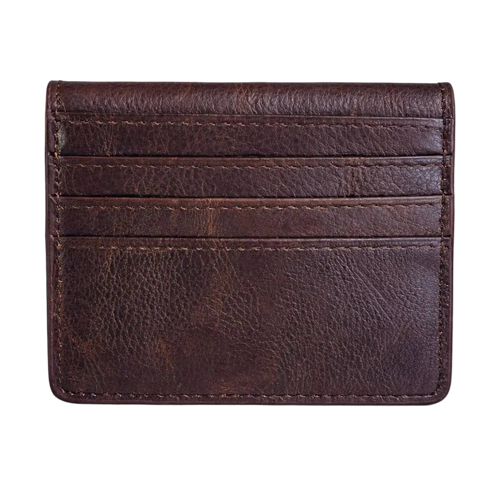 Calvin Klein Brown Pebbled Leather Slim Card Holder 💼 Brown Leather Minimalist Design 🤎