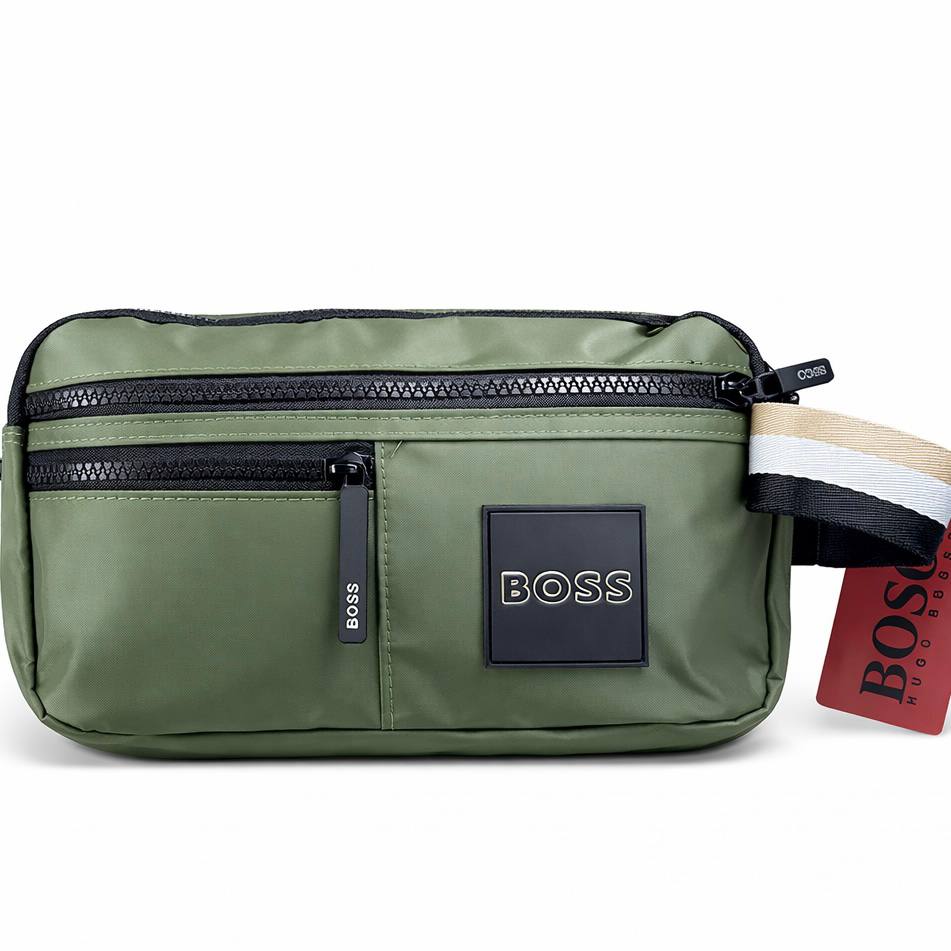 BOSS Olive Green Performance hand Bag 🌿💼✨