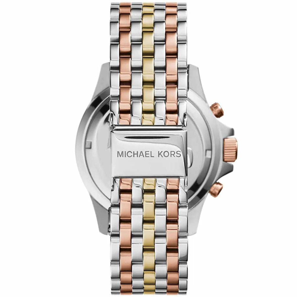 Michael Kors Tri-Tone Ritz Chronograph Watch with Baguette Crystal Bezel ✨⌚💎