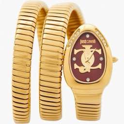 Just Cavalli Serpenti Glam Wrap Watch in Gold and Silver Tones 🐍✨💎