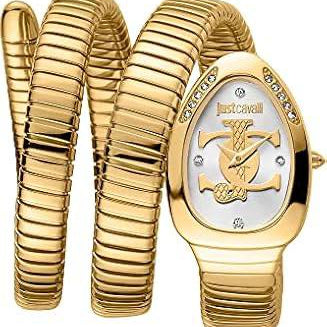 Just Cavalli Serpenti Glam Wrap Watch in Gold and Silver Tones 🐍✨💎