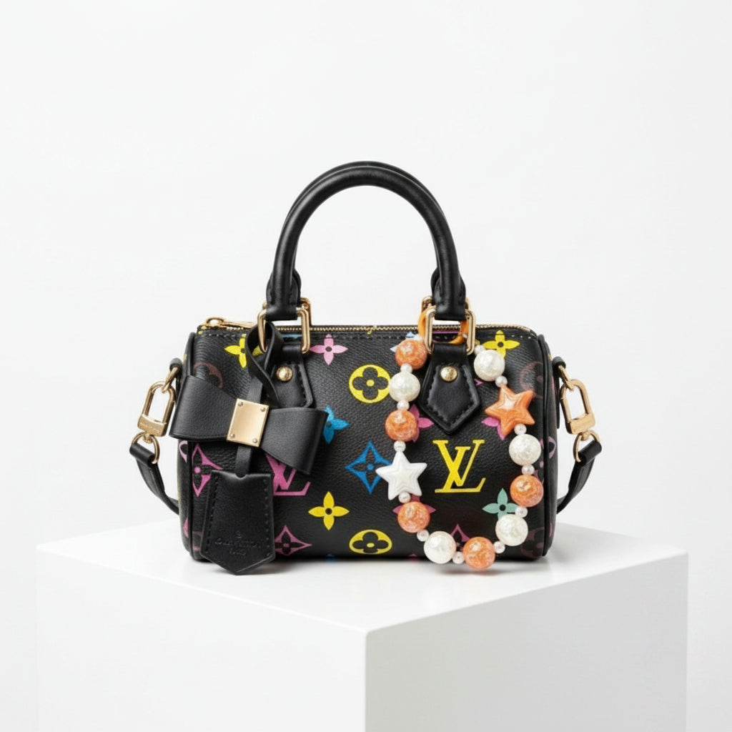 Louis Vuitton Multicolor Monogram Nano Speedy with Beaded Charm 👜🌈✨