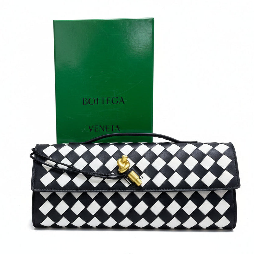Bottega Veneta Intreccio Check Long Knot Clutch 🏁✨👜