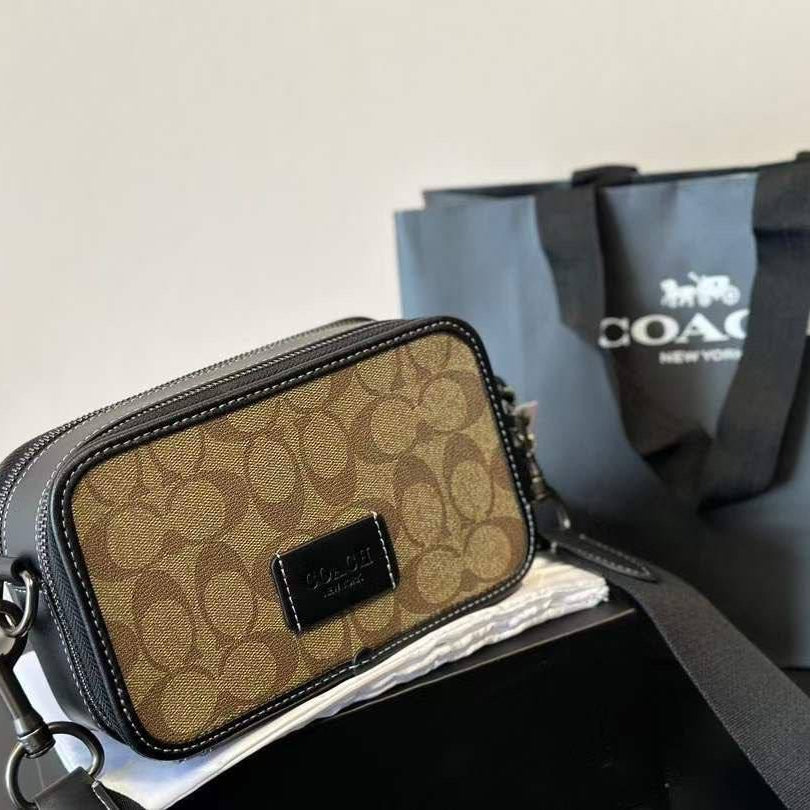 Coach Signature Camera Bag Crossbody in Brown Canvas 🤎📸