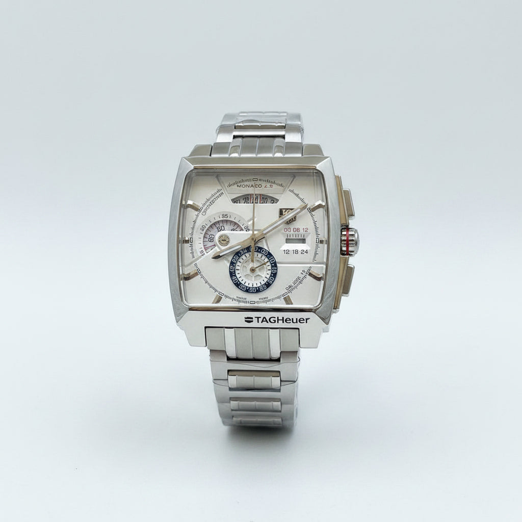 TAG Heuer Monaco Calibre 12 Chronograph Luxury Steel Watch ⌚✨💎