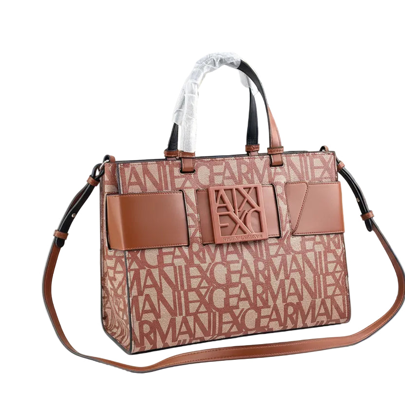 Armani Exchange Monogram Tote Bag with Logo Plaque 👜✨💼