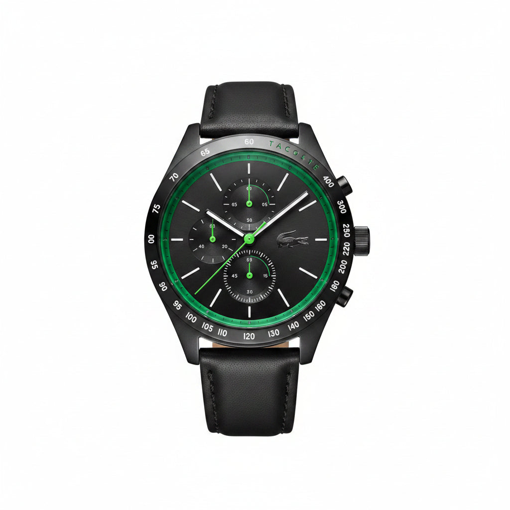 Lacoste Chronograph Sport Watch with Vibrant Green Accents ⌚️🐊✨