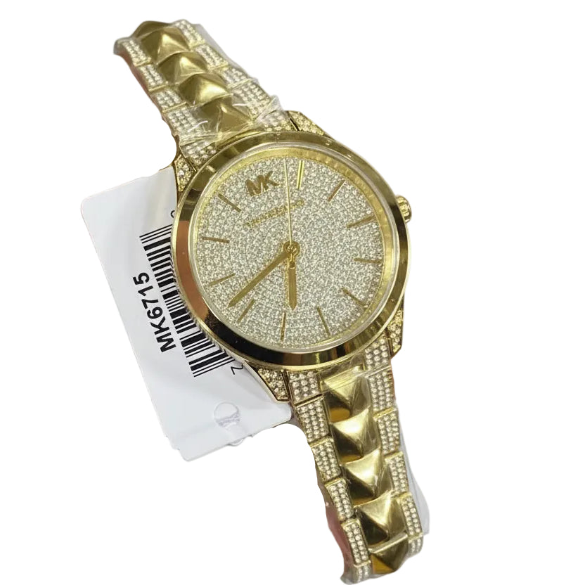 Michael Kors Gold-Tone Pave Runway Watch ✨👑💎