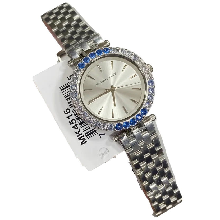 Michael Kors Maci Silver Tone Blue Crystal Watch ⌚✨💎