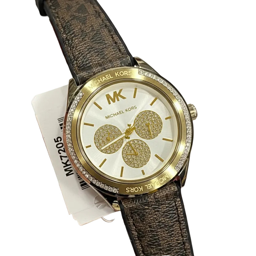 Michael Kors Ritz Gold Tone Chronograph Watch with Logo Strap ⌚✨💎