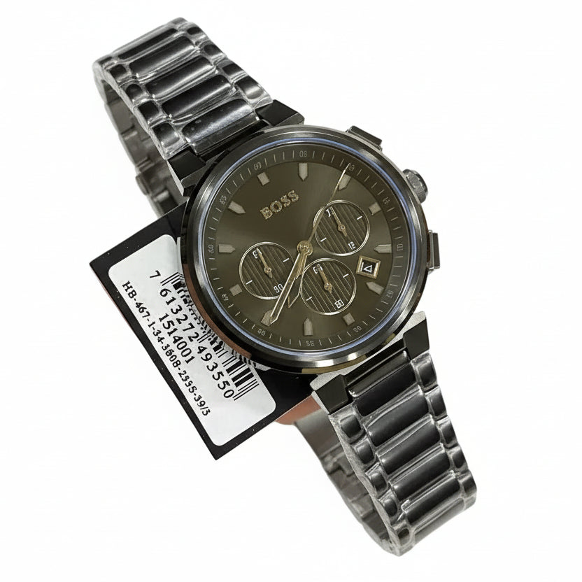 Hugo Boss Chronograph Men's Watch in Gunmetal Grey ⌚️👔✨