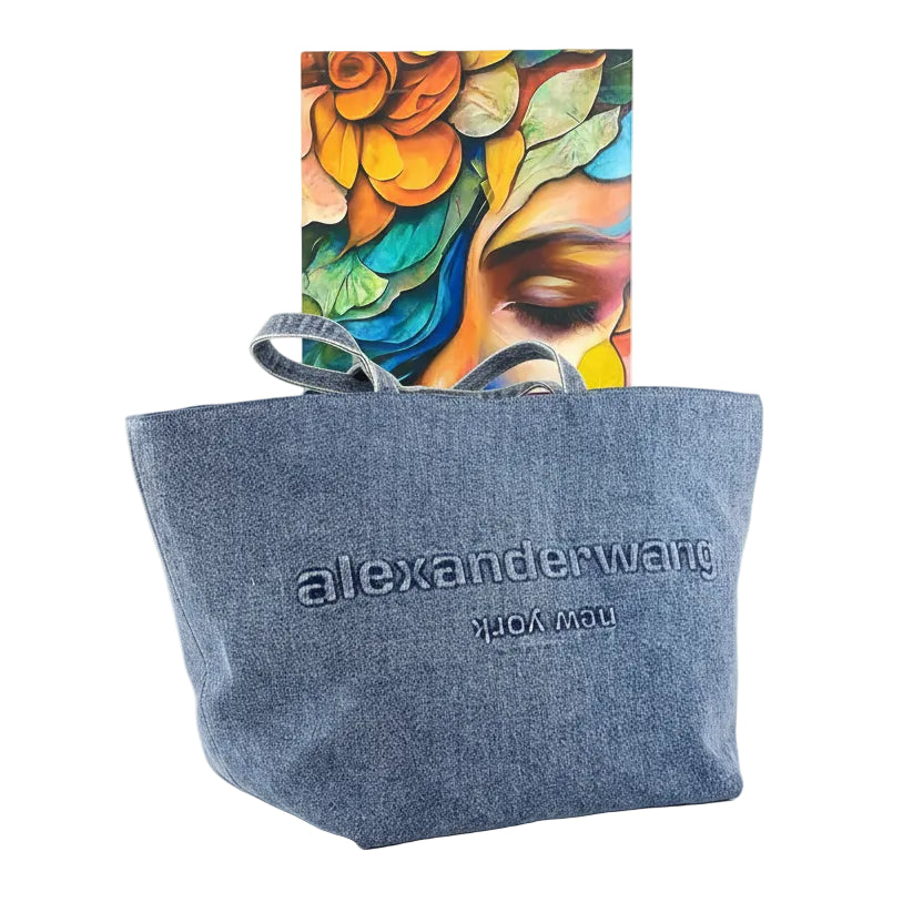 Alexander Wang Denim Tote with Embossed Logo 👜 🏙️ 🧵