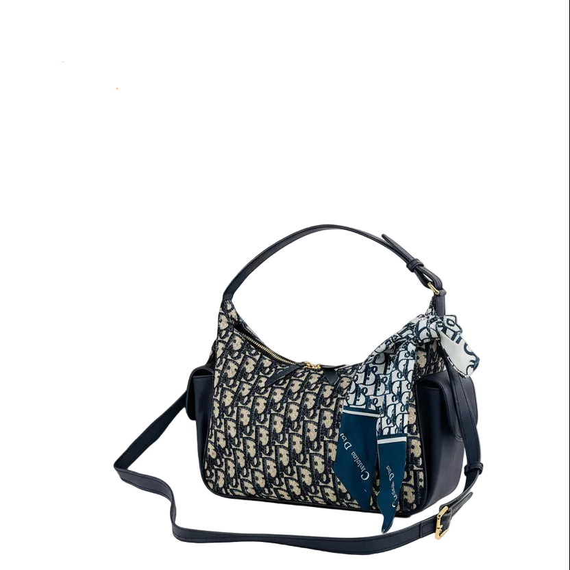 DIOR Oblique Canvas Hobo Bag with Silk Mitzah 👜✨💙