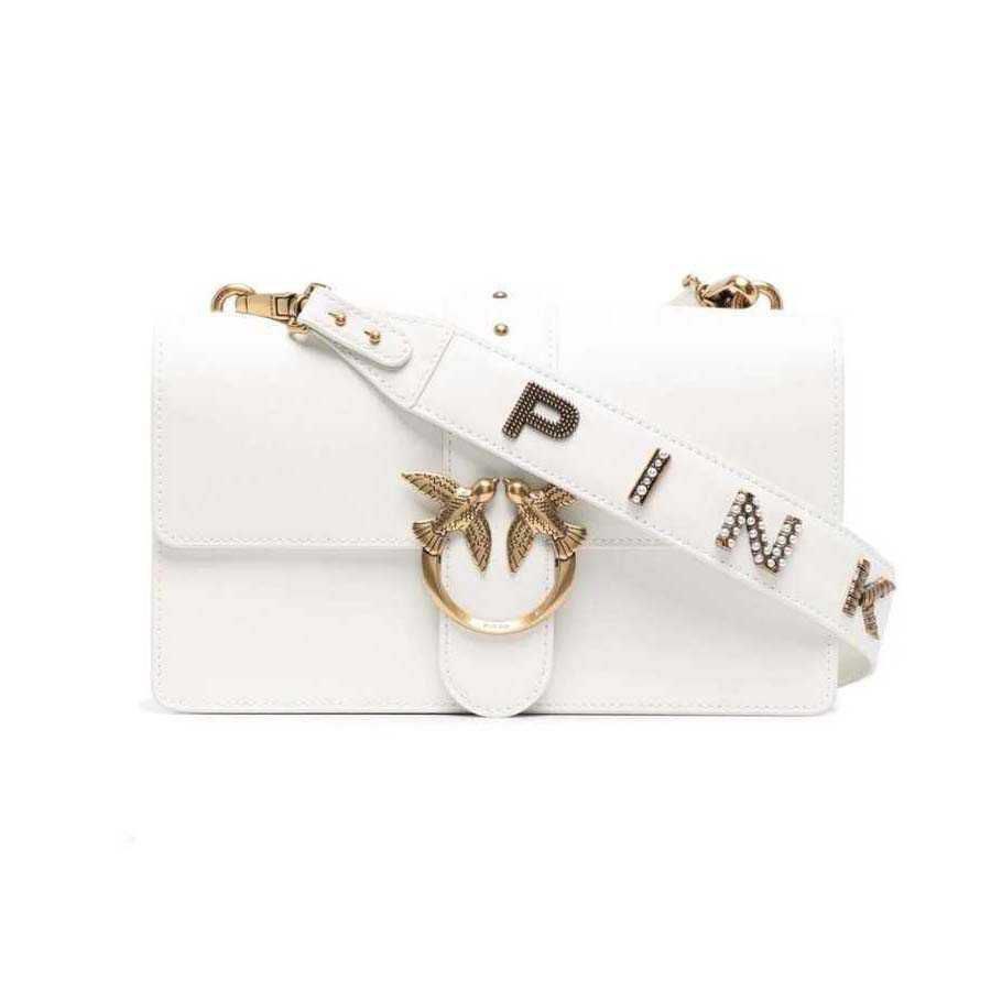Pinko Love Bird White Leather Shoulder Bag 🕊️✨👜