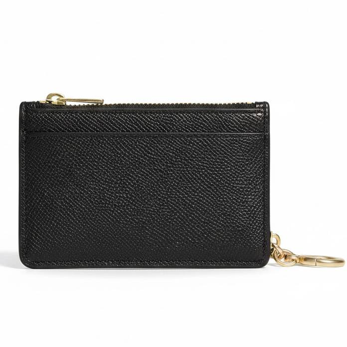 Coach Crossgrain Leather Attachment Card Case in Black 🖤✨💼
