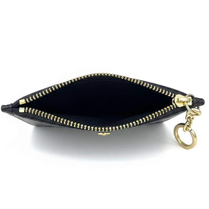 Coach Crossgrain Leather Attachment Card Case in Black 🖤✨💼