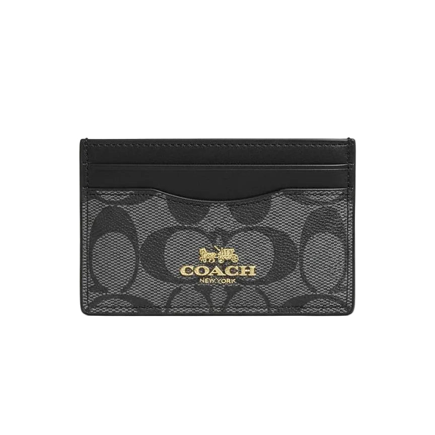Coach Signature Canvas Card Case in Charcoal and Black 🖤💼✨