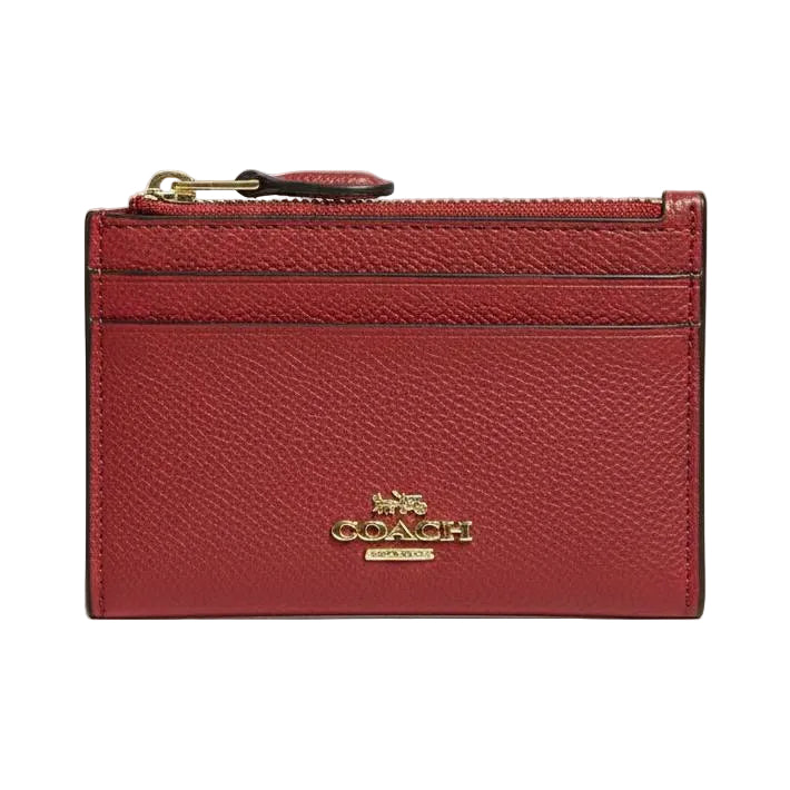 Coach Leather Zipped Card Case in Cherry Red 🍒👜✨