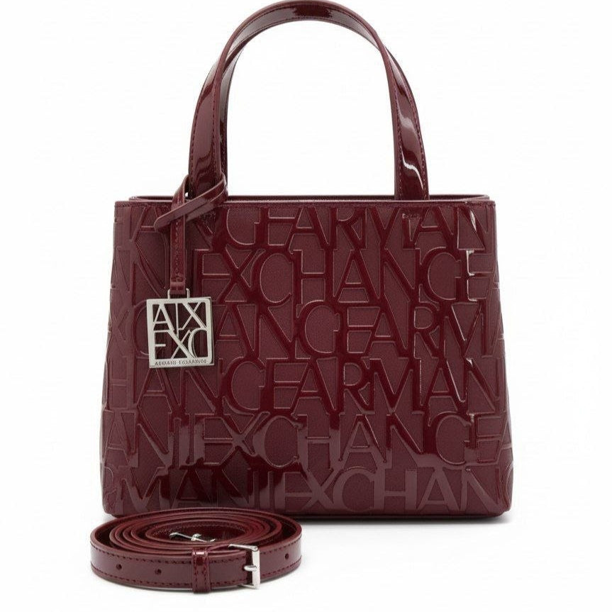 Armani Exchange Embossed Logo Tote Bag in Crimson Red 👜❤️🔥