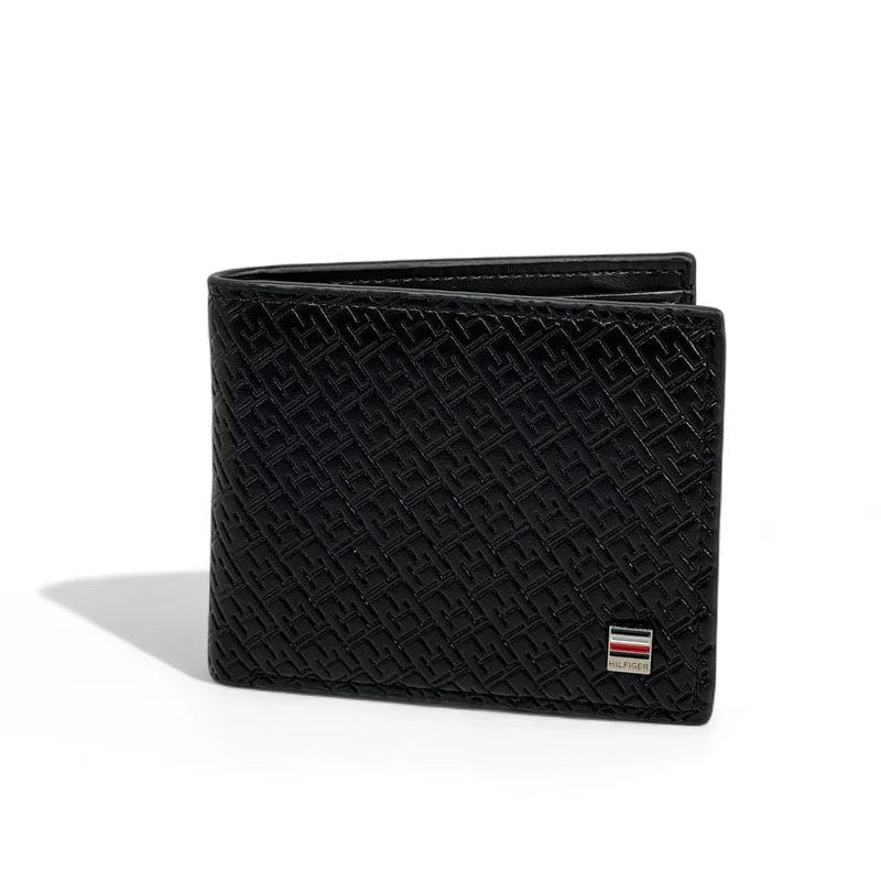 🖤 Tommy Hilfiger Men's Bifold Wallet with Monogram Embossed Pattern 🔳