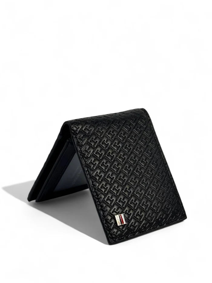 🖤 Tommy Hilfiger Men's Bifold Wallet with Monogram Embossed Pattern 🔳