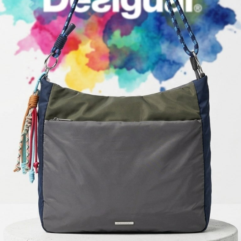 Desigual Urban Trek Nylon Shoulder Bag with Braided Rope Straps 🌈👜✨
