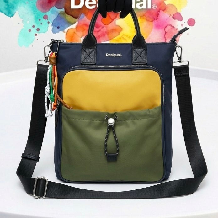 Desigual Color Block Convertible Backpack Tote 🎒✨🌈