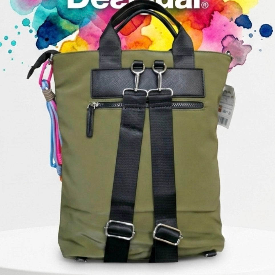 Desigual Color Block Convertible Backpack Tote 🎒✨🌈