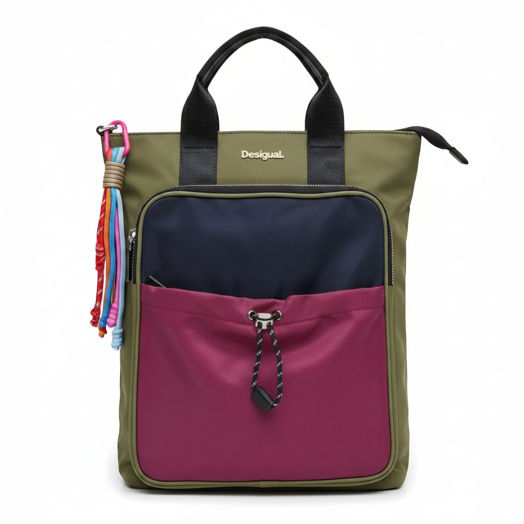Desigual Color Block Convertible Backpack Tote 🎒✨🌈