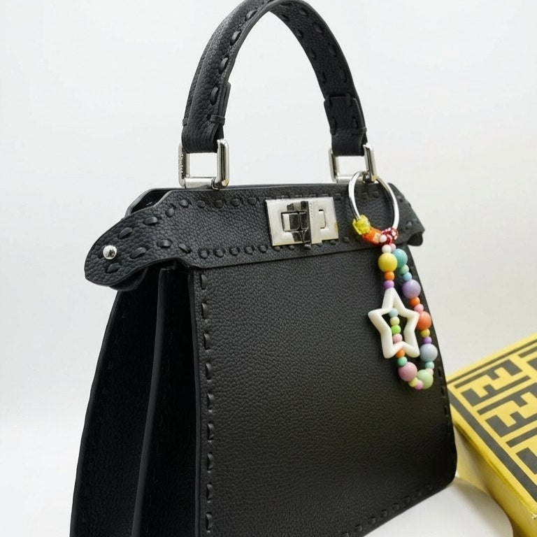 Fendi Peekaboo ISeeU Leather Handbag with Wrapped Scarf Handle 👜✨🤍