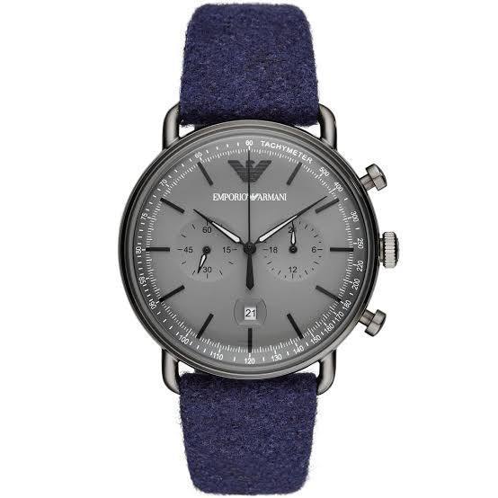 Emporio Armani Chronograph Watch with Navy Felt Strap ⌚️👔✨
