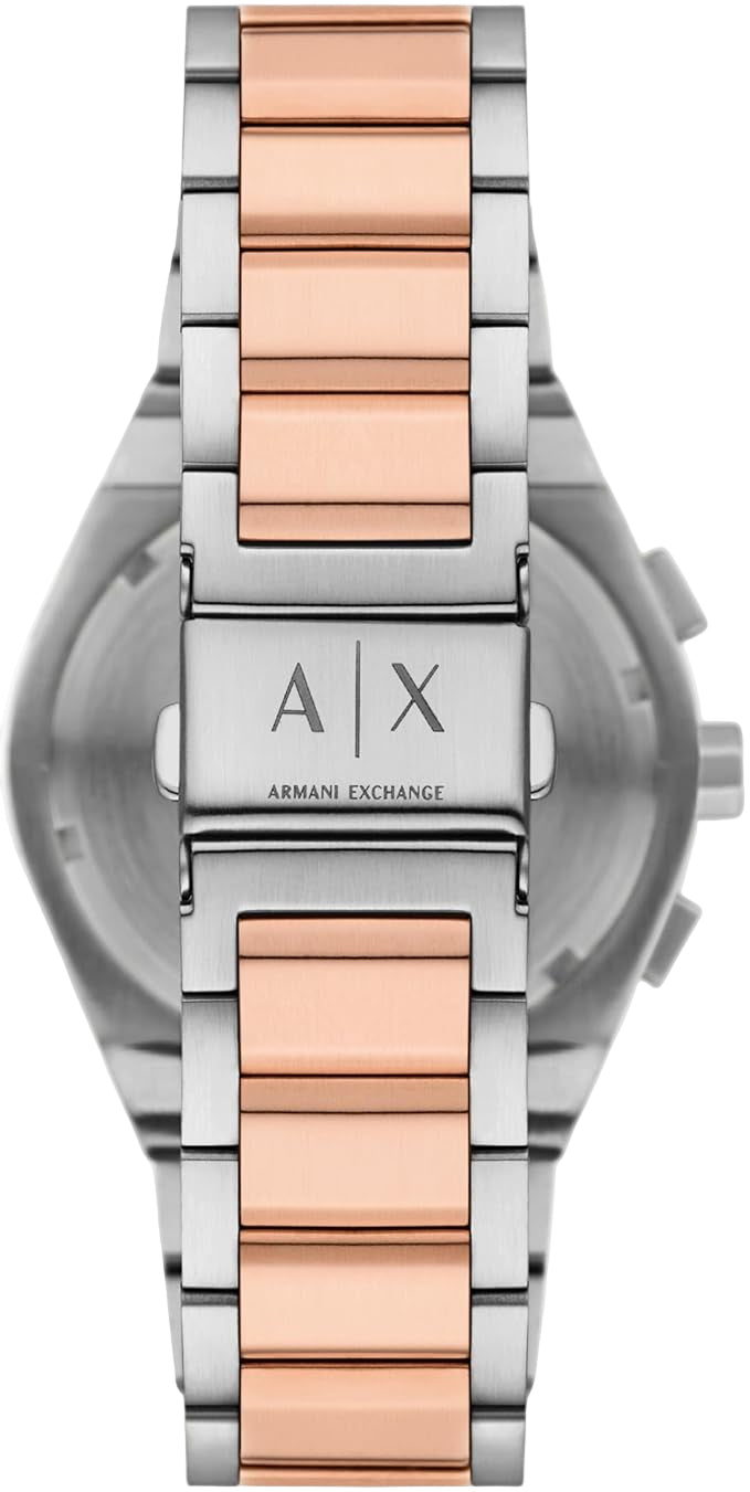 Armani Exchange Men's Chronograph Two-Tone Silver & Rose Gold Watch ⌚🖤🔥