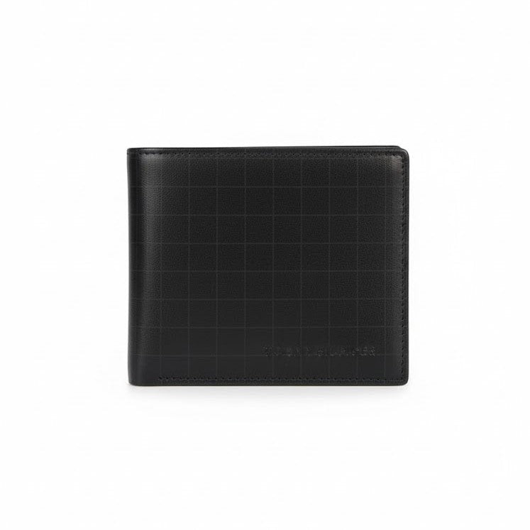 Tommy Hilfiger Black Grid-Pattern Bi-Fold Wallet 💼◼️✨