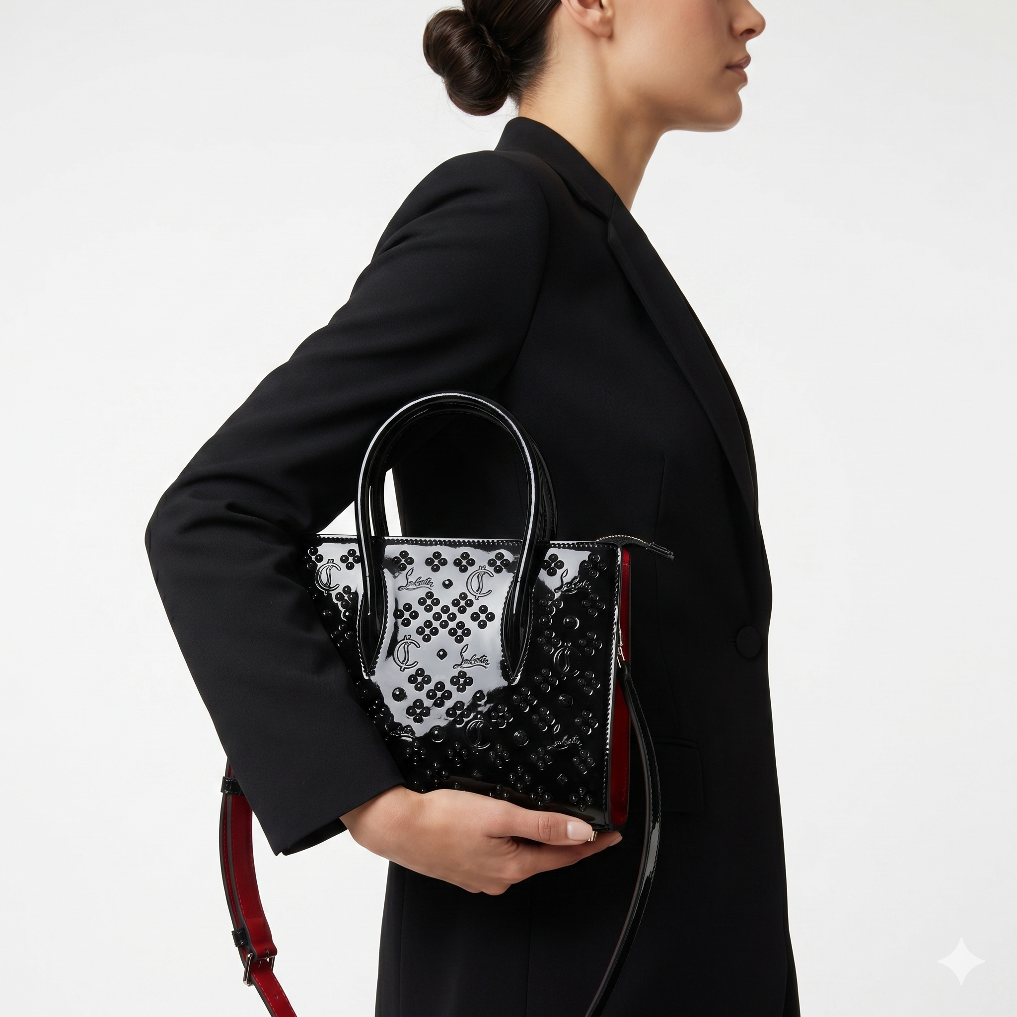 Christian Louboutin Studded Black Signature Handbag 👠✨