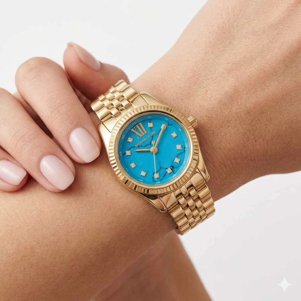 Michael Kors Gold-Tone & Blue Women's Watch 💙✨